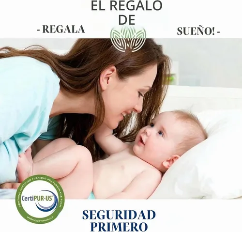 Vista 7 de Colchón de cuna de doble cara cubierto de algodón orgánico, colchón de espuma viscoelástica de alta calidad CertiPUR-US hipoalergénico para bebé