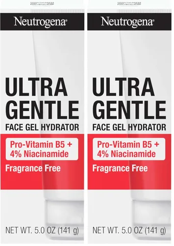 Vista 10 de Neutrogena Gel hidratante facial ultra suave con provitamina B5 y 4% niacinamida diseñado para pieles propensas al acné, crema de gel ligera que se