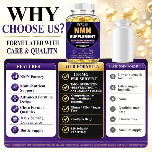 Vista 6 de Suplemento NMN 1000 mg, NMN + Resveratrol para apoyo NAD+ y envejecimiento