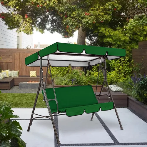 Vista 3 de Cubierta de toldo y asiento para columpios al aire libre, cubierta impermeable para columpio de hamaca