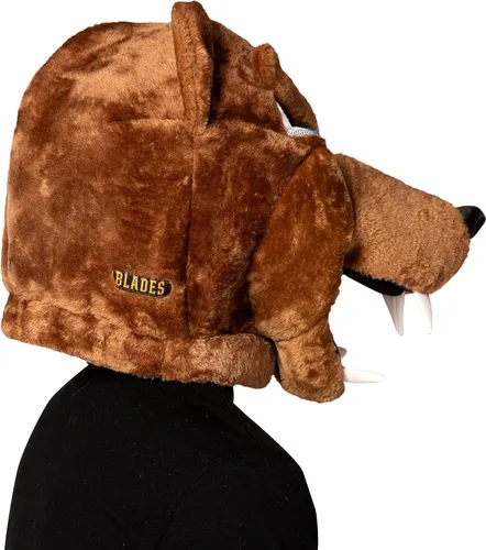 Vista 2 de Rasta Imposta NHL - Disfraz deportivo de cabeza de mascota de Boston Bruins con cuchillas de hockey, talla única para adulto