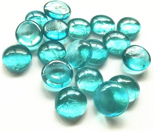 Vista 11 de Piedra preciosa de cristal, guijarros planos de canicas de 1 libra para rellenos de jarrones, dispersión de mesa, pecera de acuario, decoración