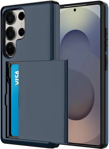 Vista 28 de Funda tipo cartera para Samsung Galaxy S22 con ranura para 2 tarjetas de crédito Funda a prueba de golpes Hybrid Heavy Duty Protection Armor Funda