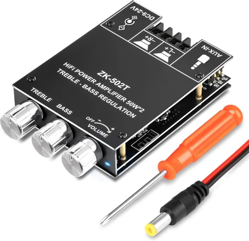 Vista 15 de Daakro 2 placas amplificadoras Bluetooth ZK-1001B, placa amplificador de canal mono de 100 W con función de emparejamiento TWS, CC 7-24 V, entrada