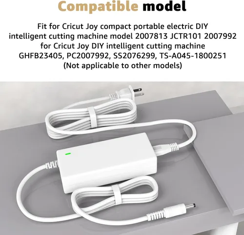 Vista 7 de Cable de alimentación compatible con el cargador Cricut Joy de la cortadora DC18V