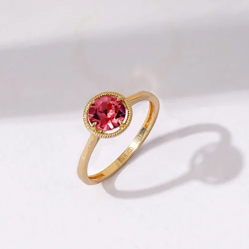 Vista 3 de Tienda Collection 10k Gold Imported Crystal March Birthstone Ring