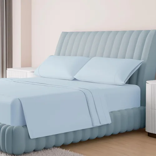 Vista 23 de Carressa Linen Sábanas de alta cantidad de hilos tamaño Queen – Serie 1000 sábanas 100% algodón egipcio tamaño Queen (4 piezas, rubor), tejido Blush