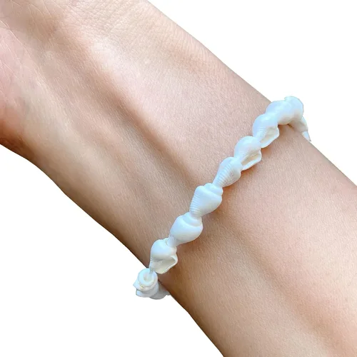 Vista 2 de Zero Gravity Hawaii Pulsera elástica de playa hawaiana de concha de la NASA, Shell