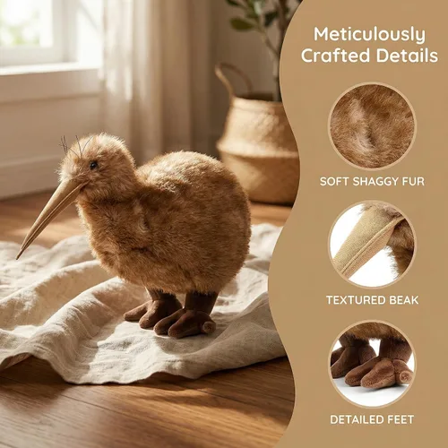 Vista 4 de Peluche realista de pájaro kiwi