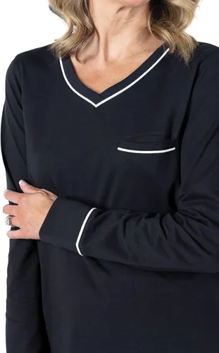 Vista 3 de PajamaGram Pijamas para mujer - Conjuntos de pijamas para mujer, camiseta sin botones, 100% algodón