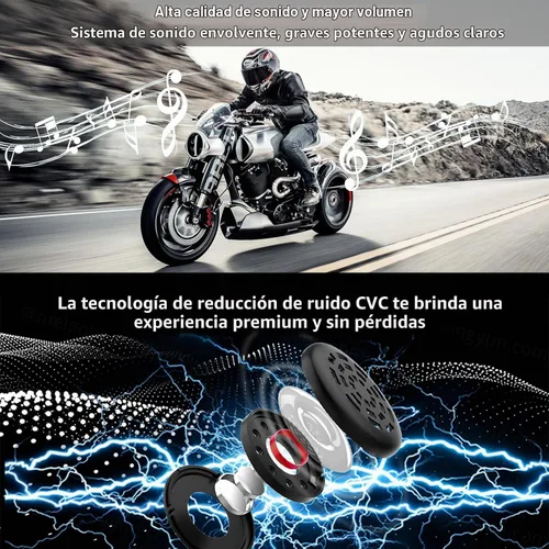 Vista 3 de FreedConn Auriculares Bluetooth KY para motocicleta, casco Bluetooth, intercomunicador, sistemas de comunicación de motocicleta con cancelación