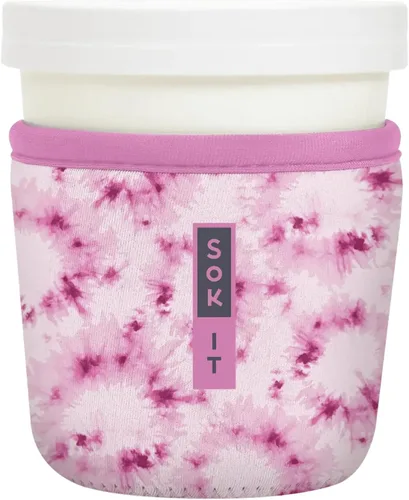 Vista 14 de Sok It IceCreamSok - Funda de neopreno aislada (flores abstractas, pintas de helado cónicas)