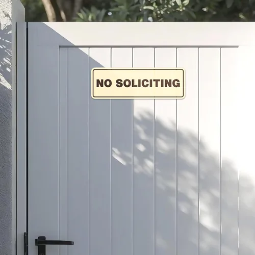 Vista 2 de Estándar No Soliciting Door/Wall Sign - Negro - Pequeño