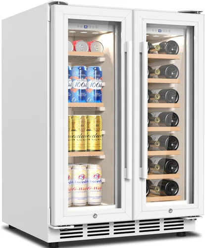 Vista 21 de Refrigerador de bebidas de 17 pulgadas de ancho – Enfriador de bebidas para 126 latas con puerta de vidrio Mini refrigerador de cerveza