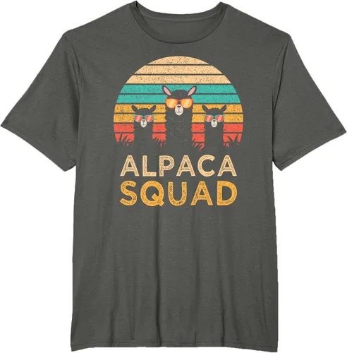 Vista 8 de Divertidas gafas de sol de escuadrón de alpaca Cool Alpacas Vintage Gift T-Shirt, Negro, S