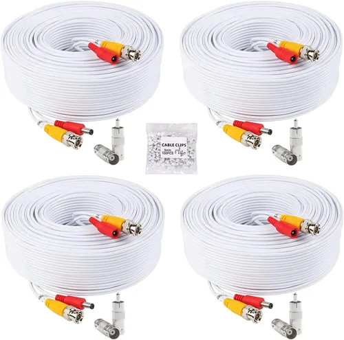 Vista 11 de Cables de alimentación de video BNC todo en uno de 100 pies/98.4 ft, cables de cámara de vigilancia de extensión BNC para sistemas CCTV DVR NVR