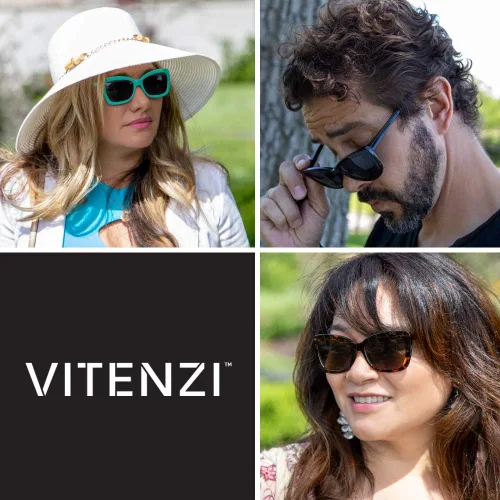 Vista 6 de VITENZI Gafas de visión nocturna para hombres y mujeres, antideslumbrantes seguridad para conducir por la noche, color amarillo, lentes de sol Carpi
