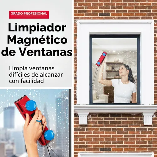 Vista 2 de Tyroler - Herramienta magnética para limpiar ventanas El limpiador de ventanas exteriores de doble cara Glider D-3 AFC se adapta a ventanas de 0.1