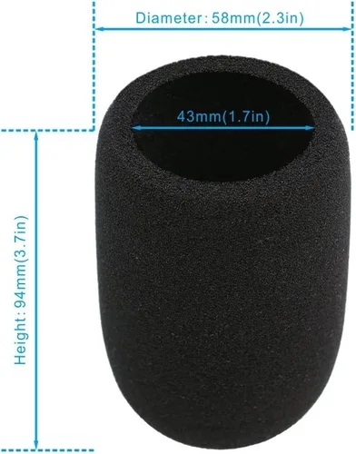 Vista 4 de SUNMON Cubierta de espuma para parabrisas, filtro para micrófono de estudio de condensador Audiotechnica AT2020 (2 unidades)