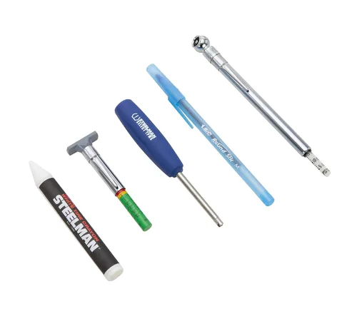 Vista 2 de STEELMAN Kit de inspección para técnicos de reparación de neumáticos, bolsa de nailon duradera con removedor de núcleo de válvula, medidor