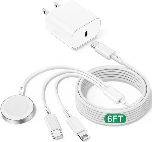 Vista 4 de Cable Carplay de coche para iPhone 16 15 Pro Max 15 Plus cargador de coche de 3 pies, 1 paquete, cable corto tejido USB C de 1 pie/12 pulgadas