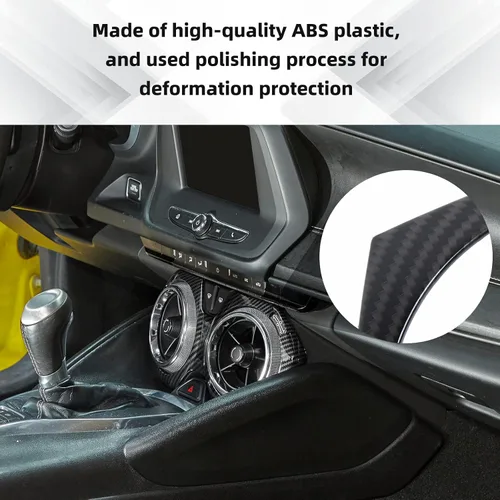 Vista 4 de Cubierta de ventilación de salida de aire de fibra de carbono, accesorios interiores compatibles con Chevrolet Chevy Camaro 2016-2026