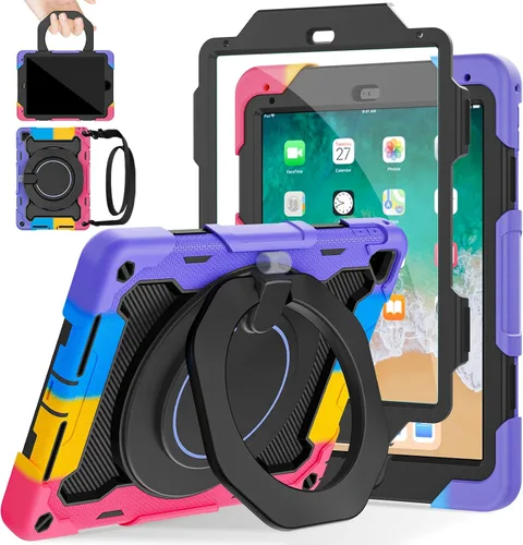 Vista 14 de ROISKIN Funda para iPad de 6ª y 5ª generación de 9.7 pulgadas, Pro 9.7, Air 2 con soporte giratorio 360 y correa de mano