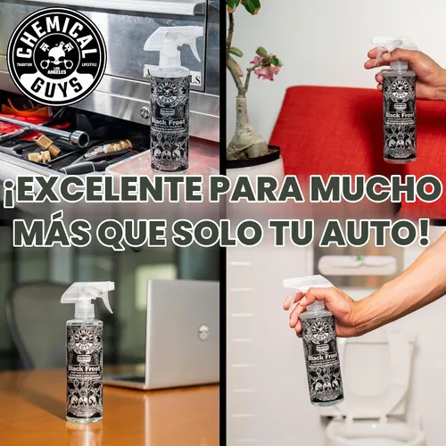 Vista 3 de Chemical Guys Black Frost Air - Ambientador en aerosol premium para automóvil y eliminador de olores, aerosol de aroma masculino fresco