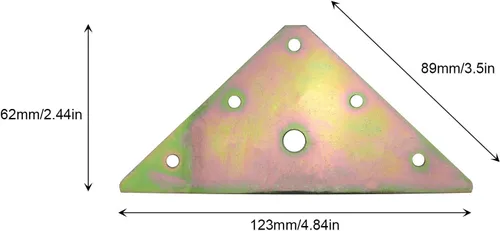 Vista 4 de 6 piezas de placas de reparación triangulares con tornillos de montaje, 4.84 x 3.5 pulgadas, color zinc metal fijación recta estante de unión esquina