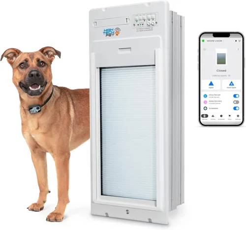 Vista 15 de Puerta enrollable automática Power Pet de la marca High Tech Pet - Panel motorizado enrollable para mascotas, control manual y de aplicación WiFi