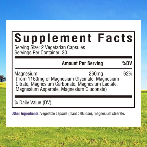 Vista 2 de Innate Vitality Complejo de magnesio 6 en 1, 1160 mg por porción, descanso y digestión, glicinato y citrato de magnesio, alta absorción, 60 cápsulas