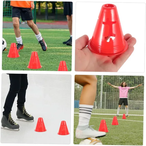 Vista 2 de ORFOFE 20 piezas de conos deportivos pequeños a prueba de viento para fútbol, fútbol, patinaje sobre ruedas, entrenamiento de agilidad, marcadores