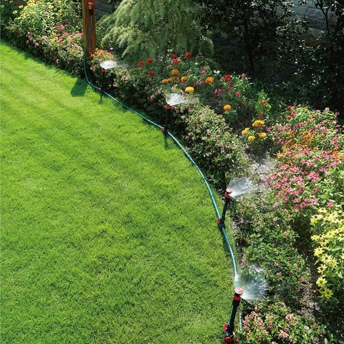 Vista 3 de Eden 98063 Sistema de riego de jardín con diseño flexible multiajustable y manguera de jardín de goma 94051 y rociador de jardín de diseño flexible