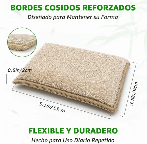 Vista 2 de KMAKII Esponjas de cocina de bambú, esponja para platos, esponjas de 12 esponjas