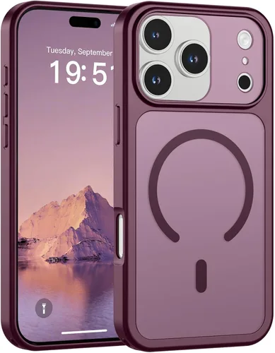 Vista 70 de SUPFINE Funda magnética para iPhone 11 Pro Max (compatible con MagSafe) (protección contra caídas de grado militar), delgada, translúcida mate, a