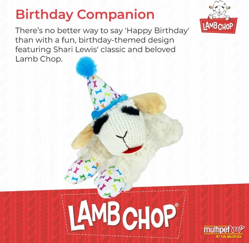Vista 2 de Multipet Lamb Chop Juguete de Peluche para Perros - Juguete Chirriante para Todos los Perros - Peluche Extra Suave - Animal de Peluche