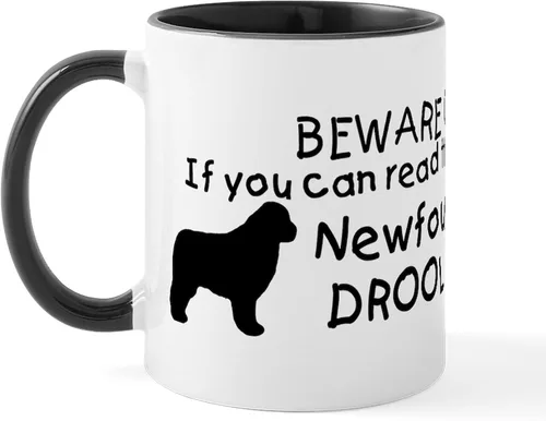 Vista 8 de CafePress Newfoundland Dog Drool Zone Taza de café de cerámica de 11 oz (11.0 fl oz)