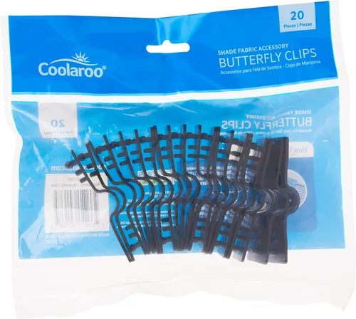 Vista 6 de Coolaroo 301385 Clips de mariposa de 20 piezas, paquete de 20, negro