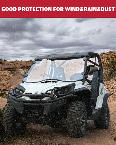 Vista 8 de A & UTV PRO Parabrisas delantero completo para Can Am Commander 800/1000 de 2011-2020 / Accesorios de ventana MAX, Parabrisas resistente