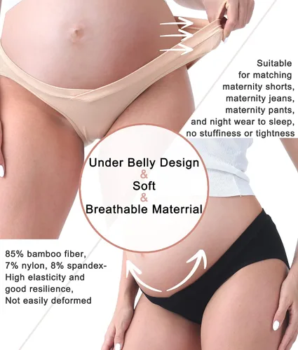 Vista 4 de Rnxrbb M-5XL Ropa interior de maternidad Shapewear sobre Bump Plus Size Seamless Support Maternidad Bragas Ropa de Talle Alto