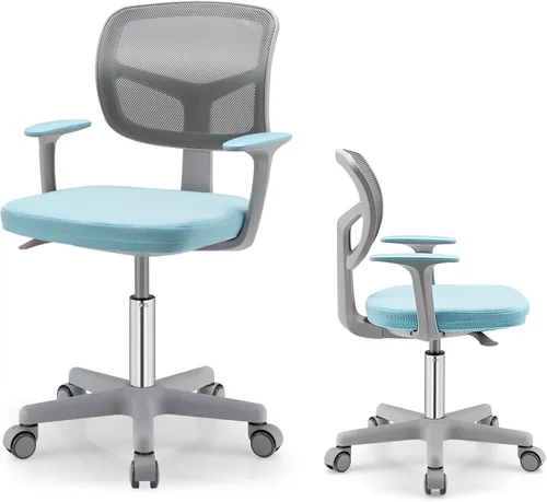 Vista 16 de POWERSTONE Kids Desk Chair with Detachable Cushion Adjust Footrest, Blue Azul