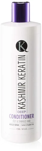 Vista 4 de Kashmir Keratin Acondicionador profundo para cabello graso y dañado sin sulfatos y parabenos (8 onzas líquidas)
