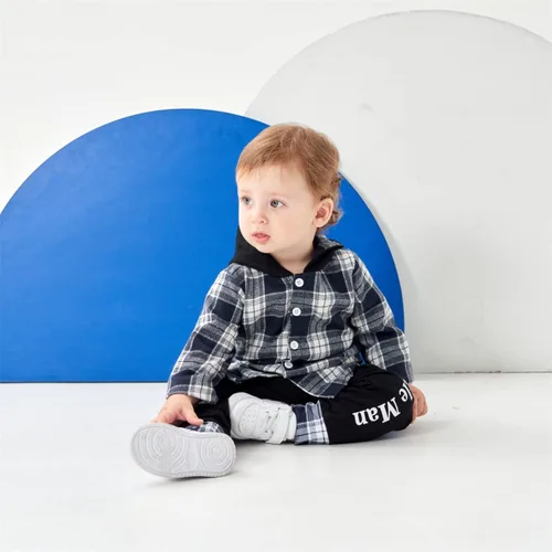 Vista 40 de Conjunto de ropa para bebés y niños pequeños, camisa con capucha y pantalones deportivos para otoño e invierno