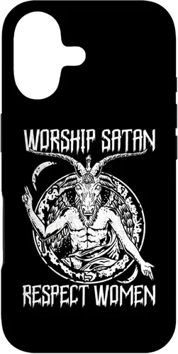 Vista 32 de Worship Satan Respect Women I Satanic Goat Head Case for iPhone 16