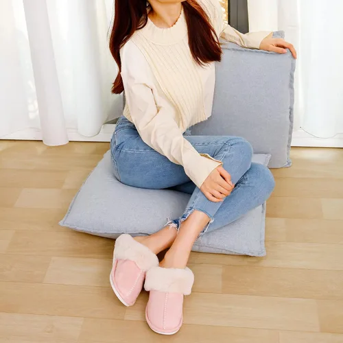 Vista 6 de Pantuflas para mujer, acogedoras y cálidas, de invierno, para casa, esponjosas, suaves, de espuma viscoelástica, cómodas, de piel sintética