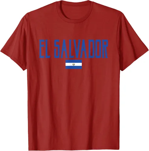 Vista 58 de Camiseta de texto azul con bandera de El Salvador, Negro, S