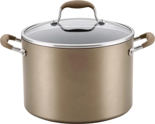 Vista 9 de Anolon Advanced Home Cacerola Antiadherente de Aluminio Anodizado Duro con Colador y Tapa, 2 Cuartos (Cacerola Coladora de 2 Qt, Índigo)