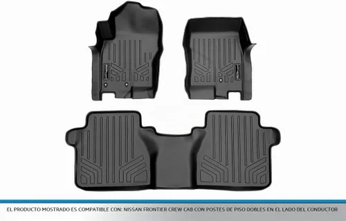 Vista 5 de SMARTLINER Juego de alfombrillas personalizadas de 2 filas compatibles con Nissan Frontier 2005-2021