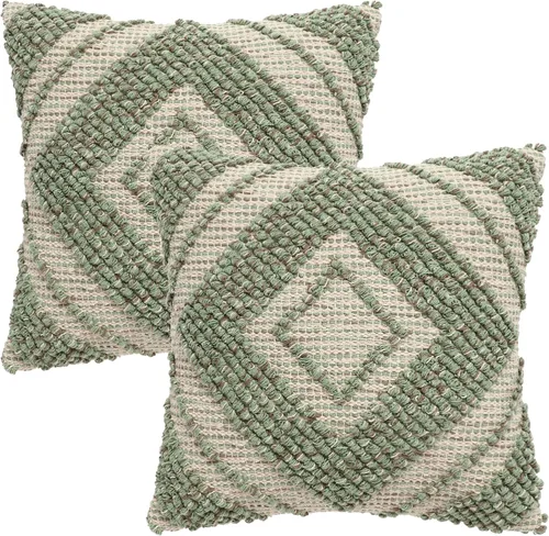 Vista 11 de REDEARTH · Fundas de cojín boho hechas a mano - Estilo chic bohemia de granja - Fundas de cojín tejidas para acento, interior y exterior, para sofá