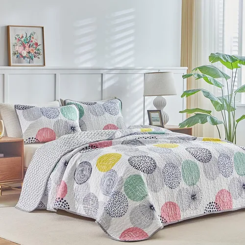 Vista 2 de UOZZI BEDDING Juego de edredón reversible de 2 piezas para niños, tamaño individual de 68 x 86 pulgadas, colcha de microfibra suave y ligera, juego